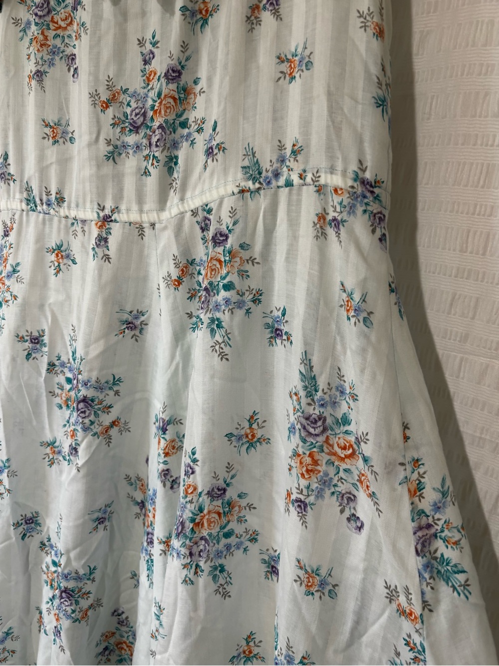 Vintage Handmade Floral Dress Ruffle Babydoll Maxi Sz Medium - Picture 4 of 7